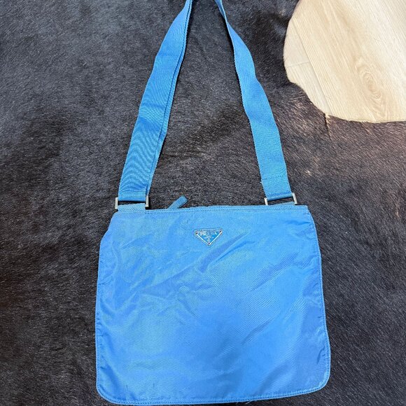 Prada Blue Nylon Shoulder Bag - Picture 1 of 7